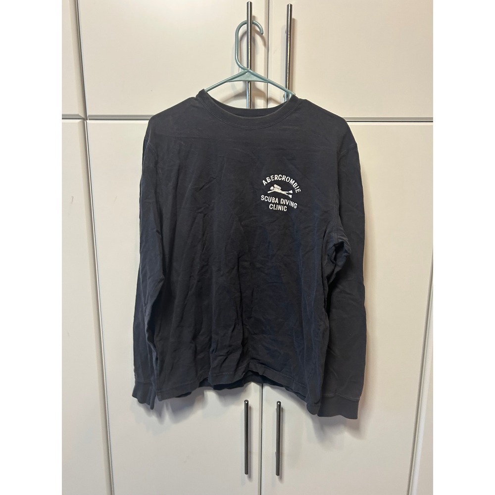 Abercrombie & Fitch Scuba Diving Clinic Long Sleeve Graphic Tee Faded Black